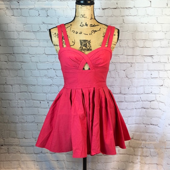 Material Girl Other - Material Girl hot pink romper w cutout